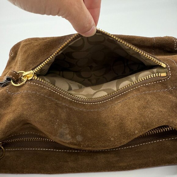 Coach Vintage 1421 Brown Soho Demi Shoulder Bag Fringe Suede - Picture 5 of 12
